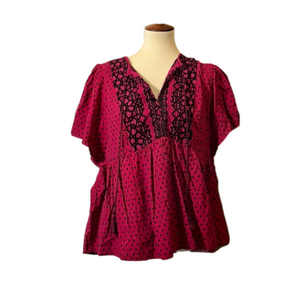 NWT magenta, and black shirt, extra large